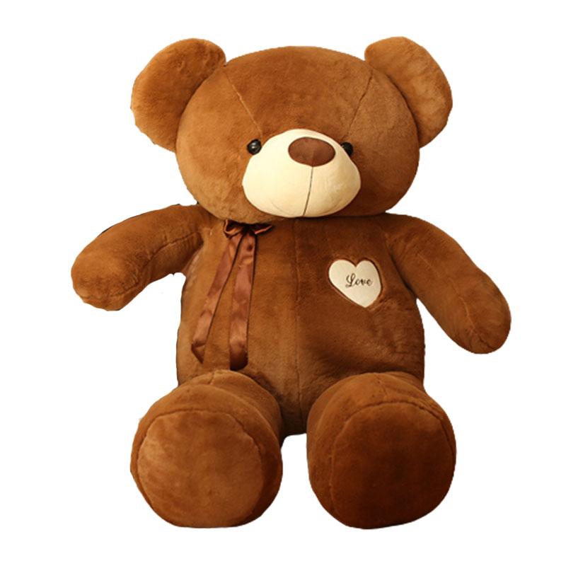 

Bear Teddy Ribbon Plush Toy Rag Doll Pp Cotton Embroidery Huggable Technique 40cm/15.7 in коричневый