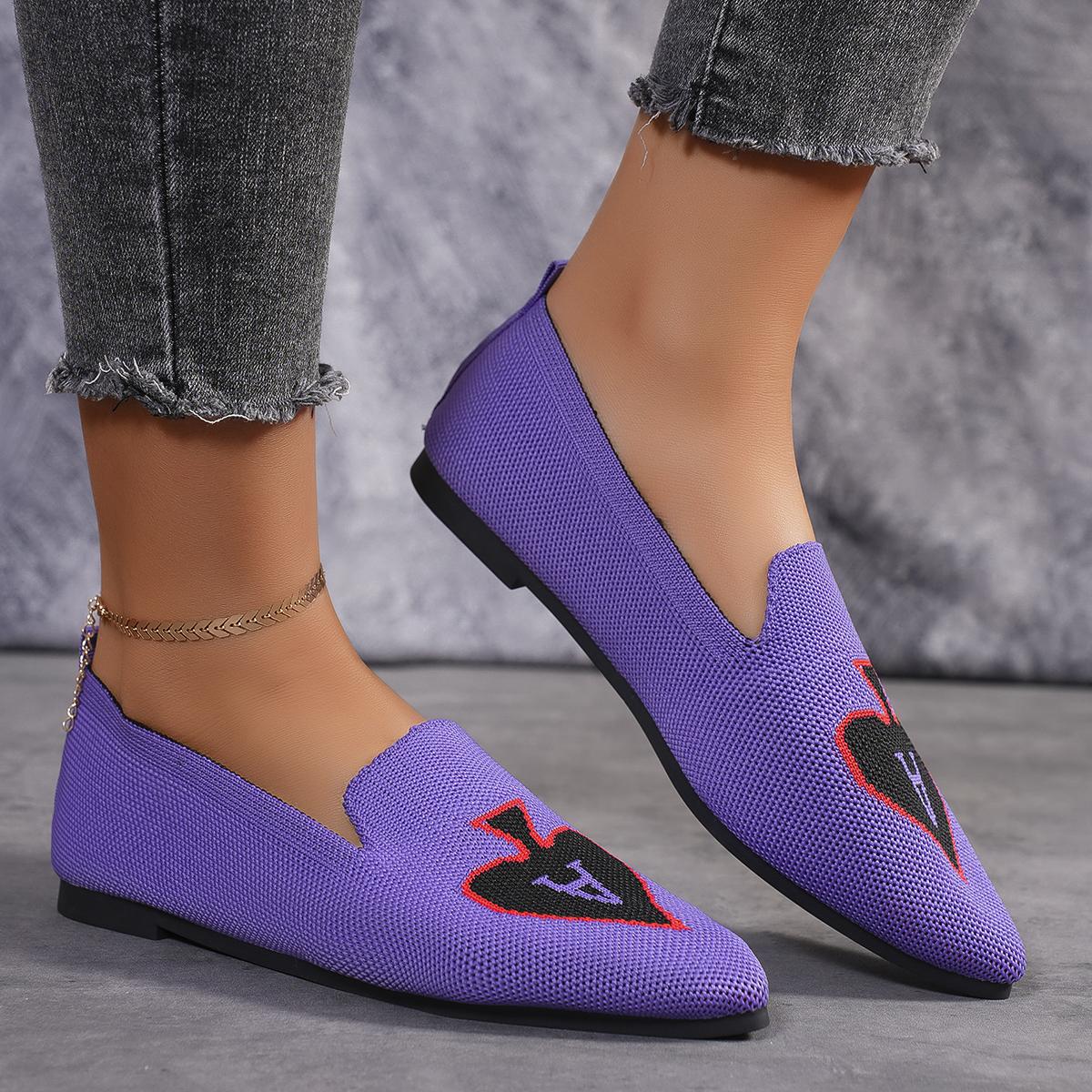 

New Fashion Shallow Mouth Mixed Colors Low Heels Summer Shoes Ladies Pointed Toe Autumn Women Casual Female Sneakers Flats 43 фіолетовий