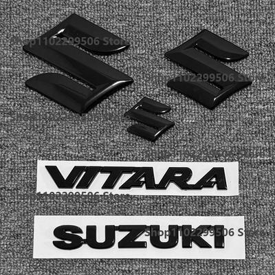 Für Vitara Frontgrill Emblem Heckklappen-Abzeichen Glänzend Schwarz ABS Logo Auto Außenaufkleber Decal Zubehör