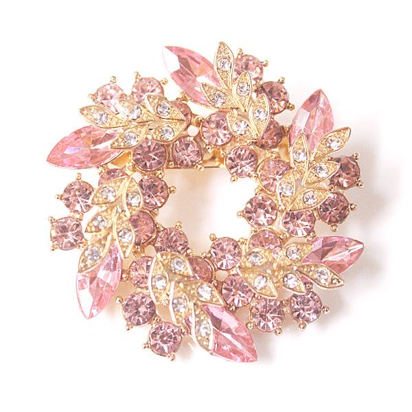 Women's Round Brooch Simple Wreath Buckle Pin Corsage Accessories