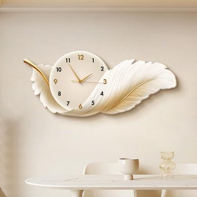 Uhren, Wanduhren, Wohnzimmer, Gemälde zur Restaurantdekoration im neuen Stil, Federuhren in leichtem Luxus, High-End-Wohnzimmer, Stille Wandbehänge