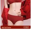 Women's Red Tiger Year Bridal Lingerie Set: Seamless Mesh Push-Up Bra & Panty Gift Box