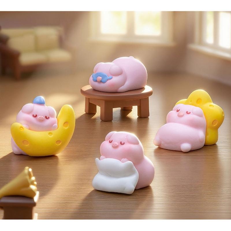 Pigs Figurines Mini Pigs Decors Waterproof Toy Playsets Miniature Doll Garden Figurines Cake Toppers Parties Favor