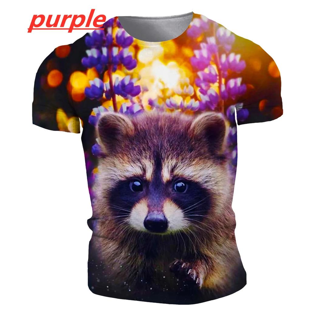 Funny Fitness Raccoon Pattern T-shirt 3D Print Men/Women Fashion Harajuku T-shirt Summer Short Sleeve Oversized Tops