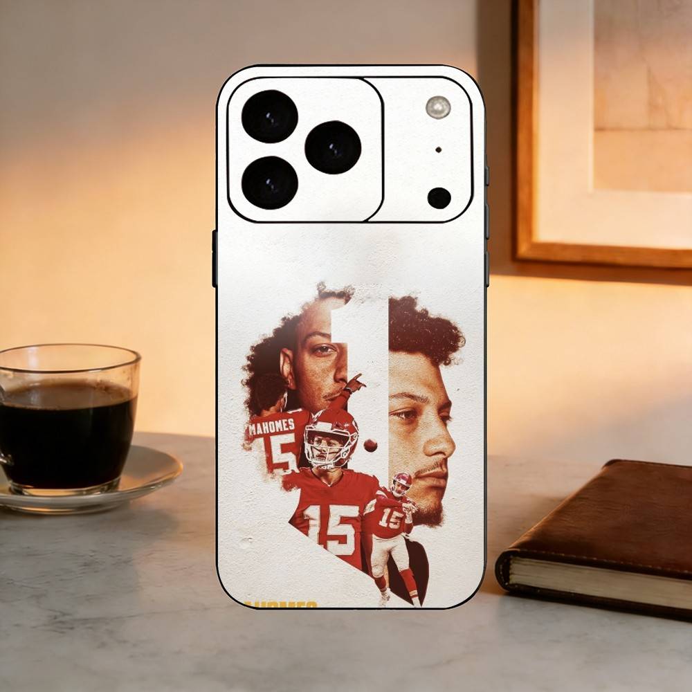 American Football P-Patrick M-Mahomes Phone Case For iPhone 17, 16,15,14,13,12,11 Plus,Pro Max, Others Soft Black Cover