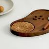 with Coaster Cashew Nut Wood Tray Natural Breakfast Tray Serving Ware Food Dish  Hotel