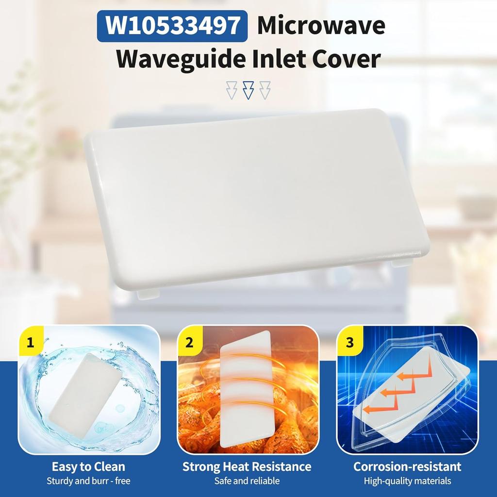W10533497 3021428 Microwave Inlet Cover Replacement Compatible with Whirlpool Maytag WMH73521CW YMMV4205FW, WPW10533497 Microwave Oven Wave Guide
