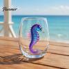 Unique Sea Creature Drinkware Octopus Stemless Wine Glass, 3D Marine Animal Printed Bar Shape Cocktail Cup Borosilicate Glassware, for Cocktails