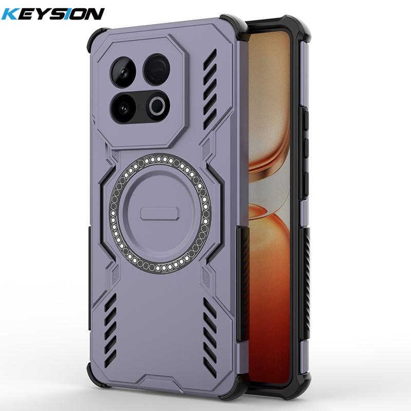 

KEYSION Hollow Heat Dissipation Case for IQOO Z10 Turbo Pro Magnetic Cooling Shockproof Phone Cover for for for IQOO Z10 Turbo for IQOO Z10 Turbo Pro фиолетовый