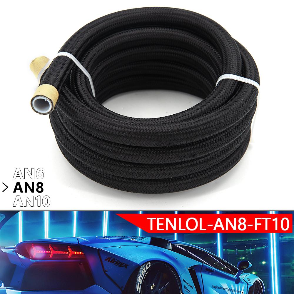 Free Shipping 10/20 FEET 3m/6m AN6 AN8 AN10 PTFE Oil Fuel Hose NYLON Braided Inside PTFE