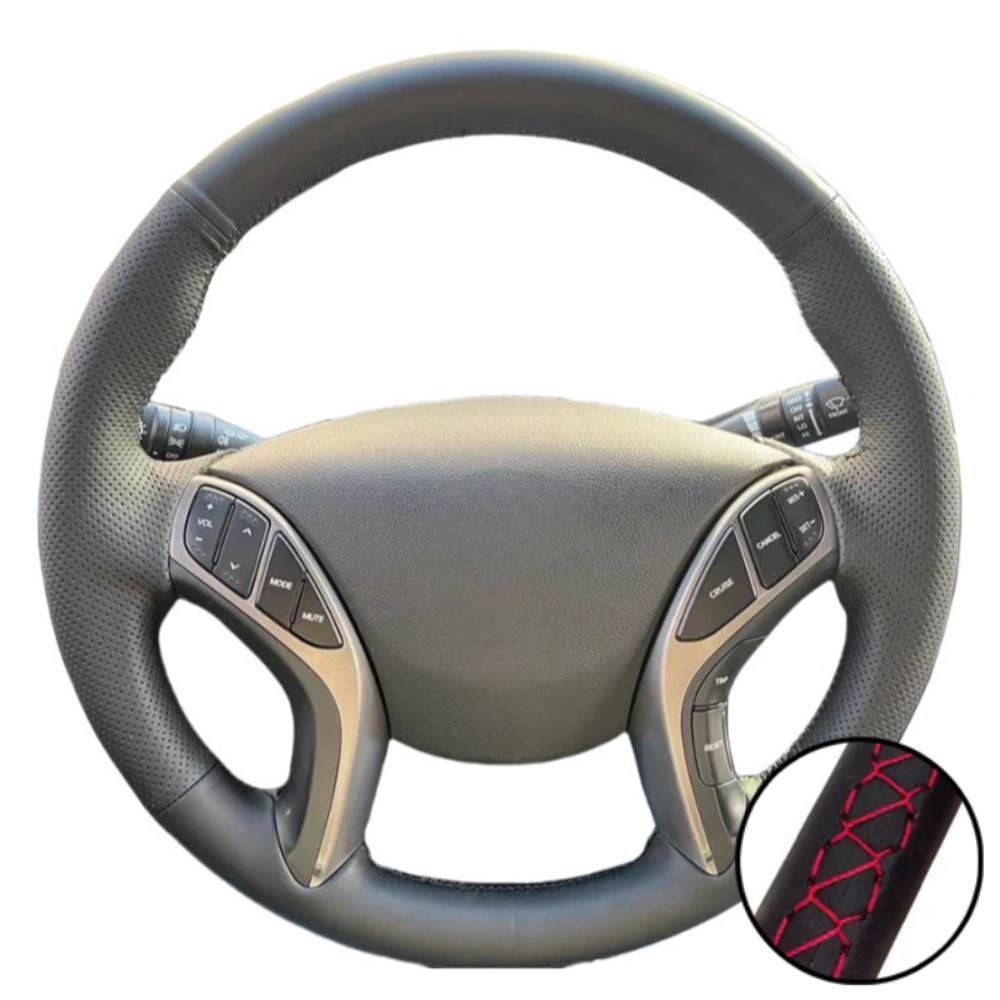 Hand-stitched Black Artificial Leather 2011-2016 Avante i30 2012-2016 Steering Wheel Cover For Hyundai Elantra Car Accessories