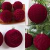 Luxurious 8cm Embossed Flocked Irregular Christmas Ball Set (12-Piece) - Elegant Pendant Decorations in Gift Box