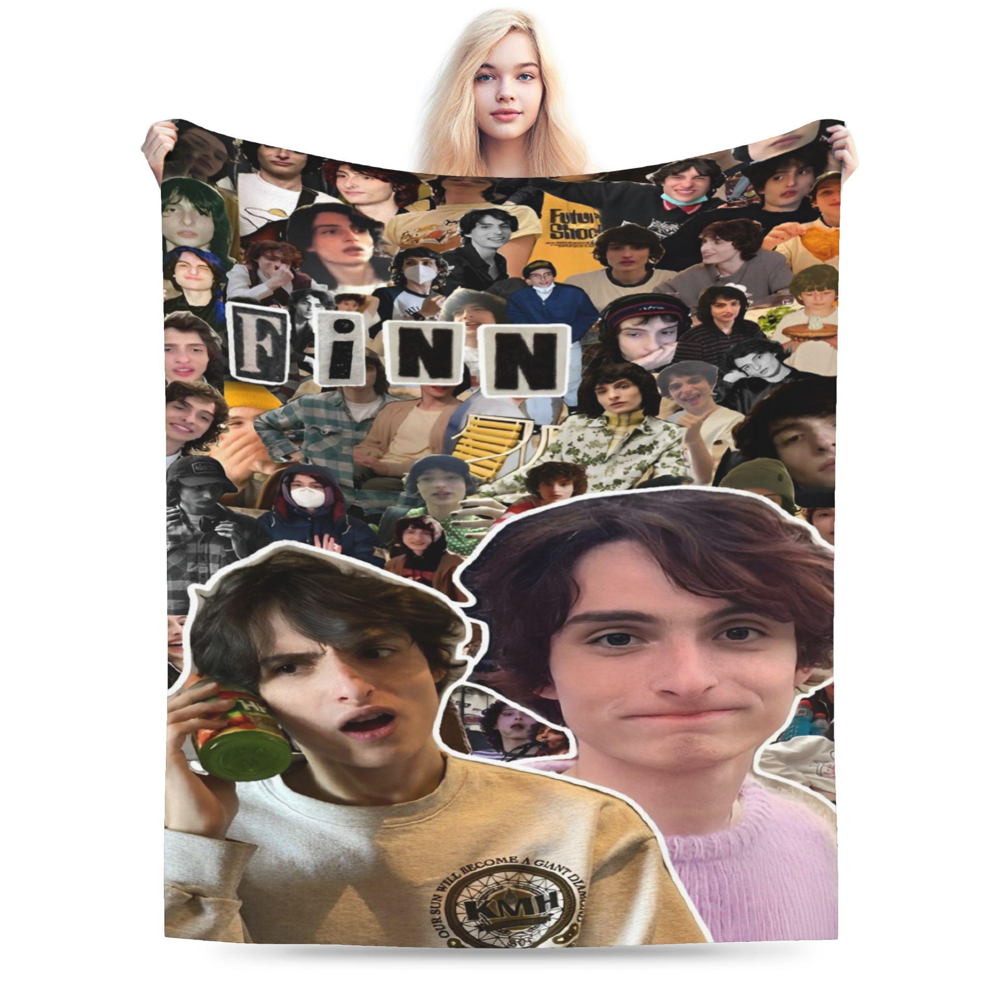 Monika Chen Unisex Finn Wolfhard Flannel Blanket Winter Musician Warm Soft Throw Blanket For Girls Boys Couch Bed Funny Bedspread Sofa Bed Cover