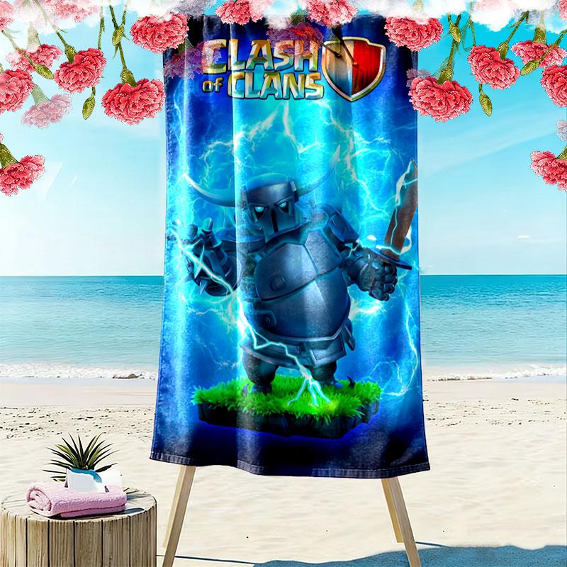 Clash of Clans game Print Beach Towel, Large Soft Quick Dry Towel for Beach Camping Swimming