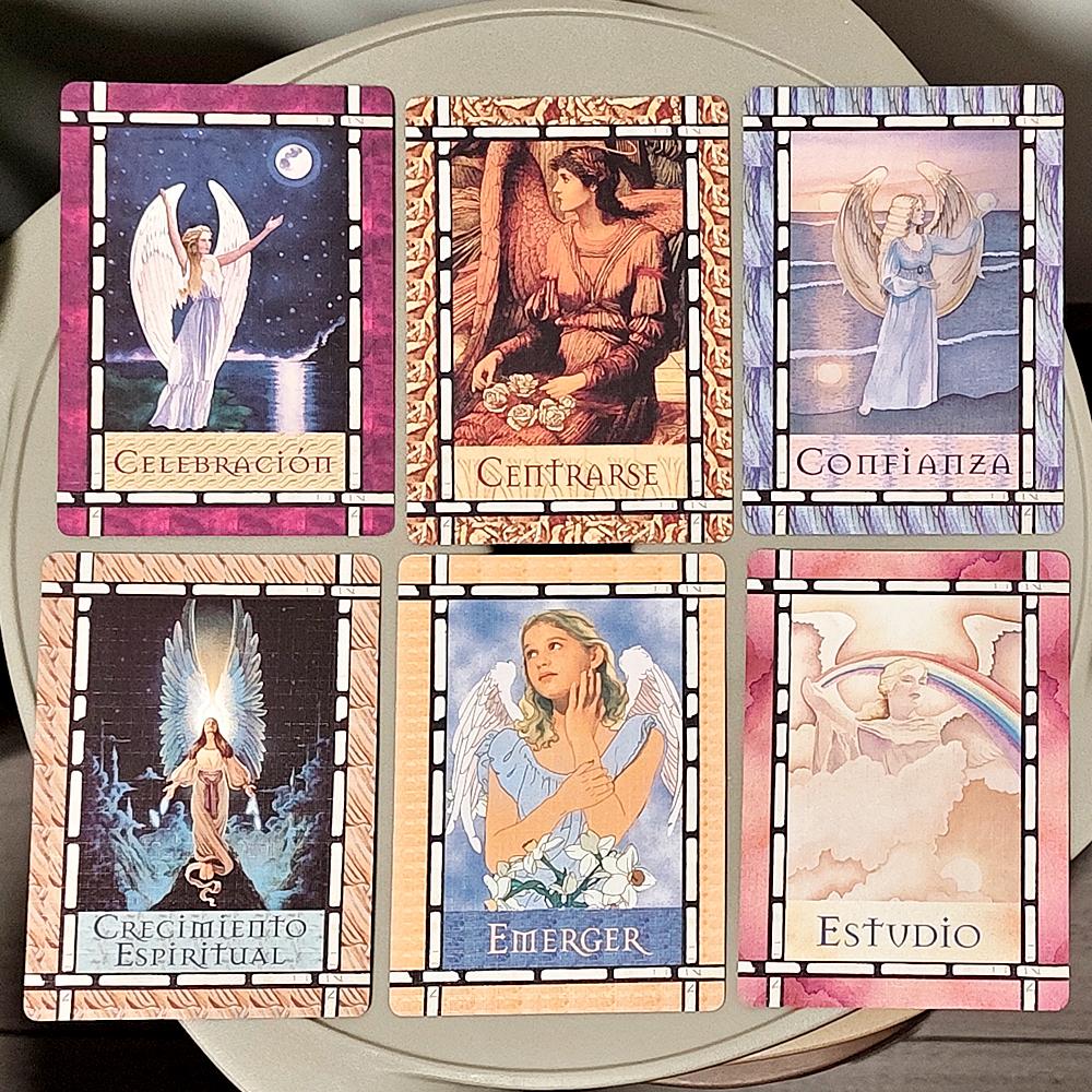 10.5*7.5cm Healing with The Angels Oracle Deck In Spanish Language 44 Oracle Cards Will Help You Communicate with Your Angels