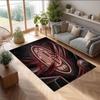 Tappeto in Flanella Stampato AC Milan Antiscivolo Morbido Poliestere Tappeto per Pavimento Tappetino Decorativo da Interno per Camera da Letto Soggiorno Divano Sala Giochi Decorazione Casa