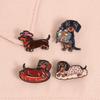Chic And Adorable Dachshund Enamel Badge Cute Different Colored Animal Brooch Lapel Simple Pins Cute Jewelry Gift For Friends