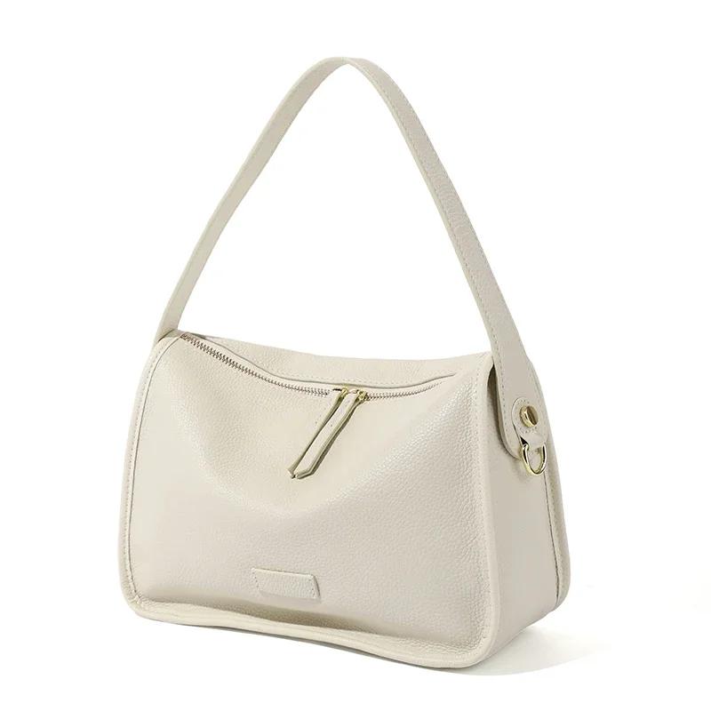 Ladies Fashi Commuting Handbags Female Natural Cowhide Casual  Crossbody Bag Women's Retro Cow Genuine Leather Shoulder Bags