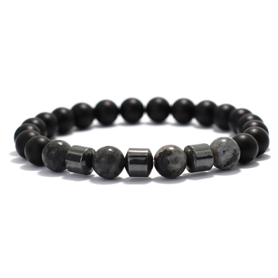 Pánský náramek 8mm Onyx Howlit Hematit Léčivý Mosazný Náramek Meditace Jóga Tygří Oko Náramek Přítel Manžeta Ruční Šperk Dárek