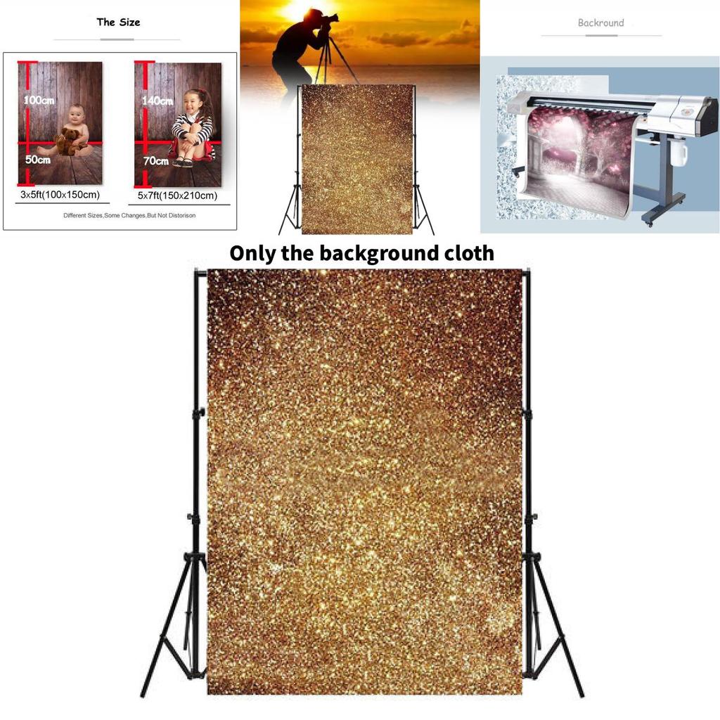 Golden Glitter Photography Background For Christmas Party And Wedding Shoots