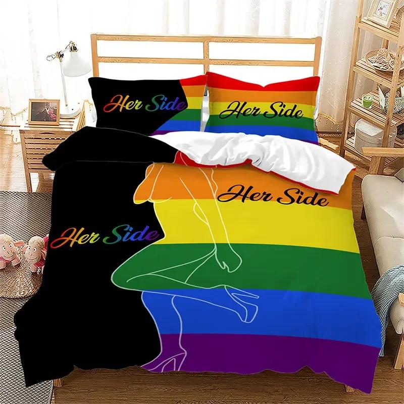 Copripiumino Sfumato Arcobaleno Set Biancheria da Letto Queen Cielo Stellato Colorato Copripiumino Geometrico Astratto in Microfibra con Federe