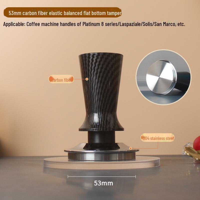 Balanserat elastiskt handtag Kaffe-tamper i rostfritt stål (51/53/58mm)