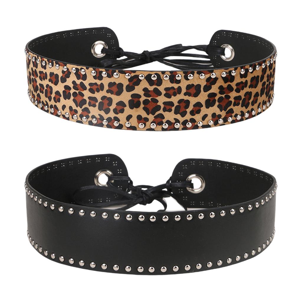 Rivet Studded Corset Lace Up Waistband Pants Dress Belt Women Men Cincher Cool Waistbelt Punk Waiststrap Waist Accessory