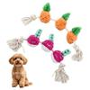 Jouet corde à tirer pour chien, balle en peluche couinante, jouet à mâcher pour chien, guirlande de carottes, jouet interactif pour chiens, nettoyage des dents, divertissement