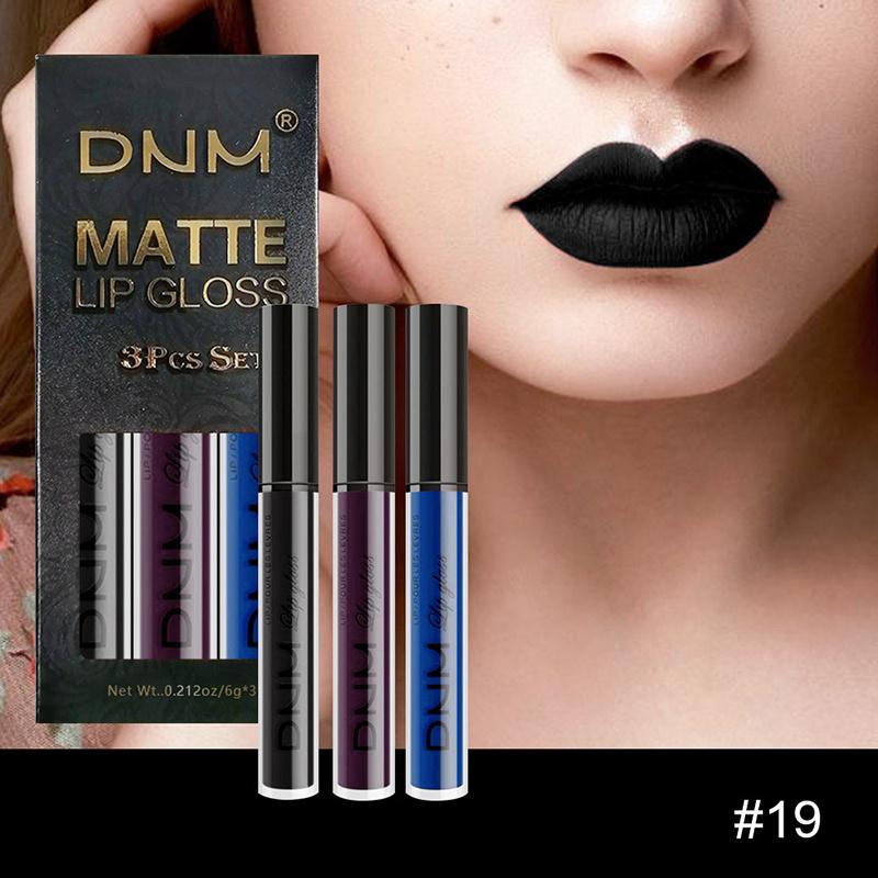 3-teiliges Lipgloss-Set mit 3 Farben, nicht abfärbend, wasserfester Lippenstift, mattes Finish