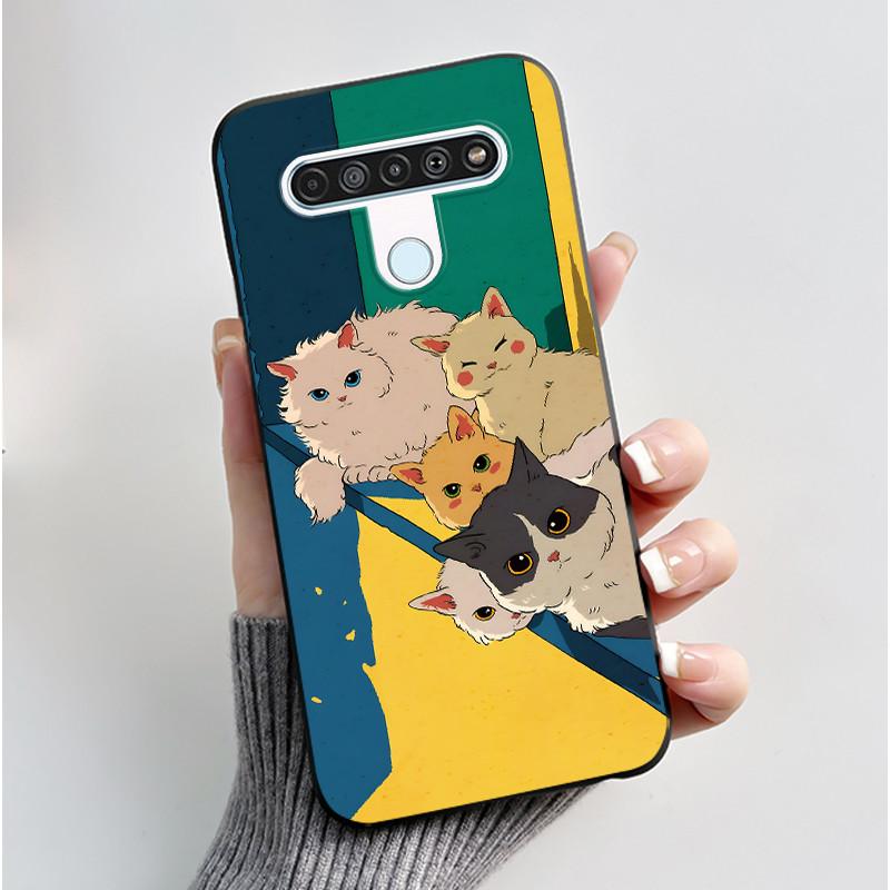 

Casing For LG K61 Q61 Soft Case LM-Q630N LM-Q630 Aesthetic Fashion Cute Cat Cartoon Phone Back Cover Shockproof Silicone Bumper LG K61