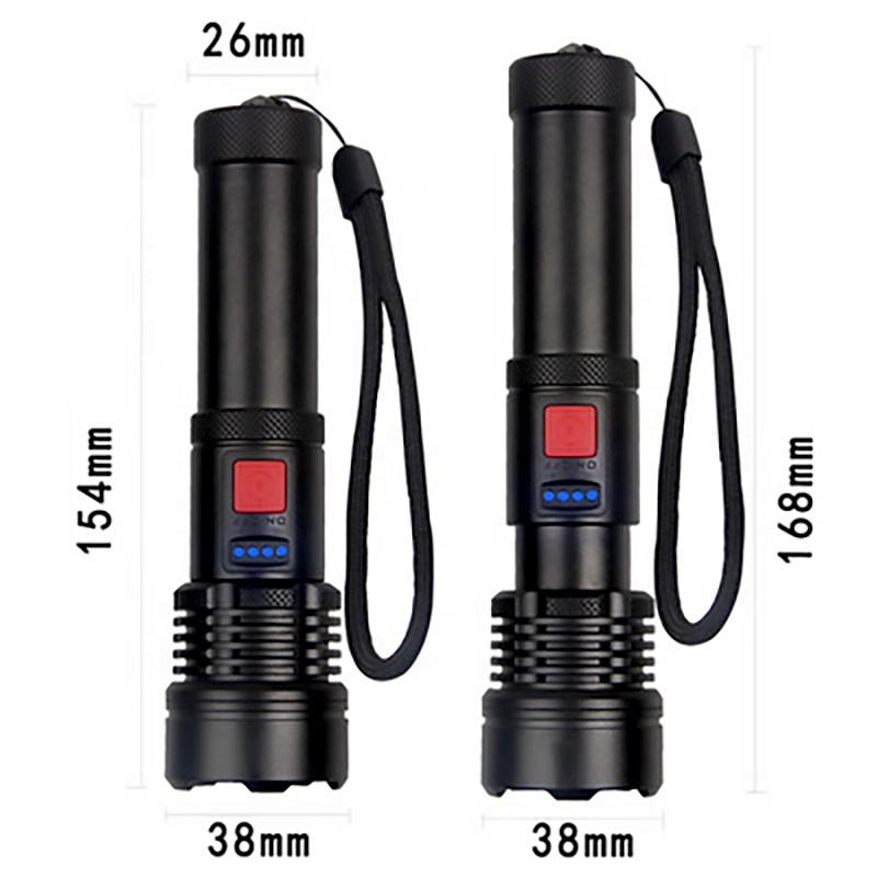 High Power 1000 Lumen P40 18650 Power Bank Flashlight Torch Light Portable Aluminum Led Torch Outdoor Waterproof Usb
