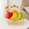 European Style Metal Fruit Plate Portable Handle Retro Storage Basket  For Home Kitchen Bar