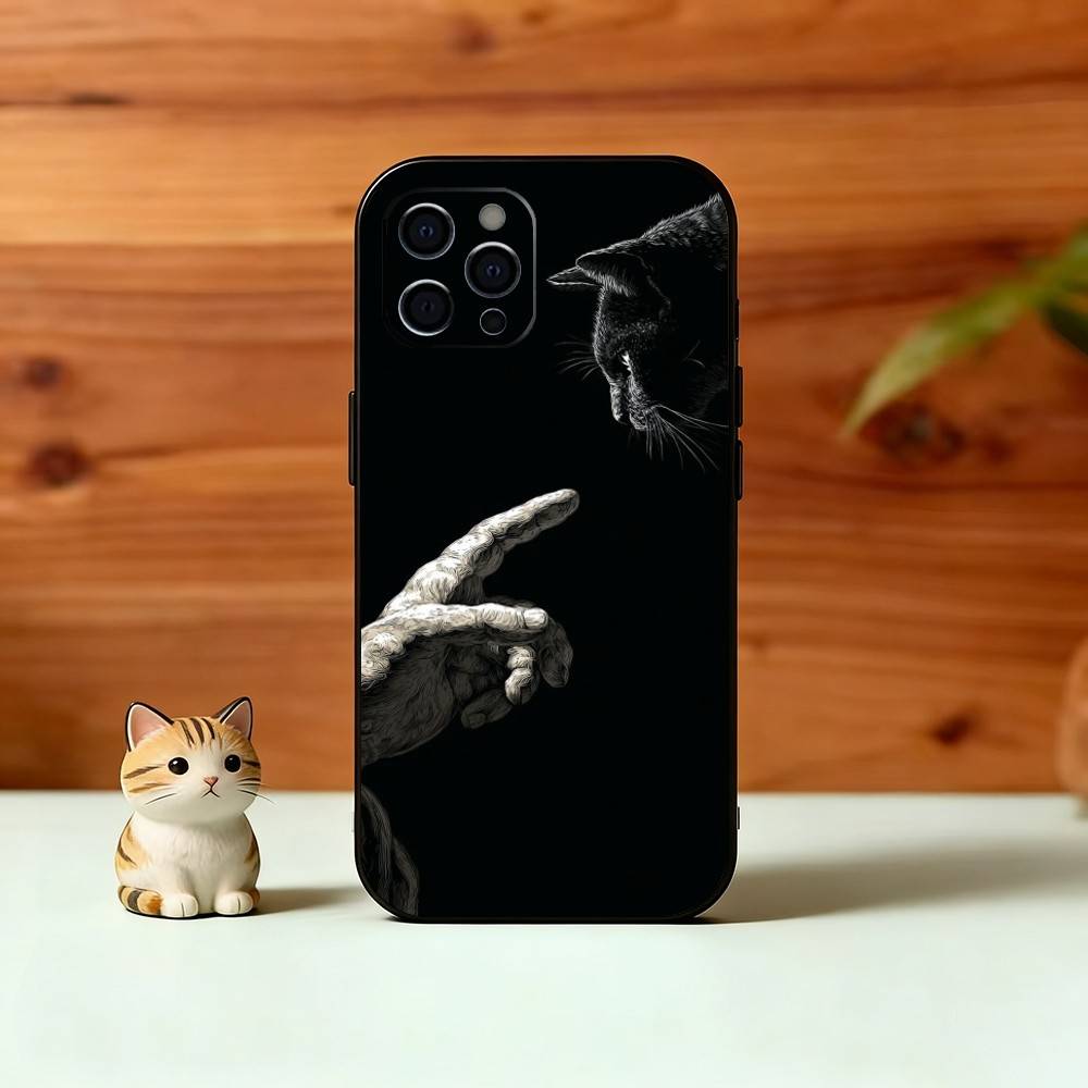 Black Cat Phone Case Silicone Soft For IPhone 17 16 15 14 13 12 11 X XR Plus Pro Max Plus