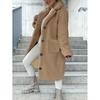 Abrigo de felpa para mujer de manga larga con cuello vuelto para otoño/invierno 2024