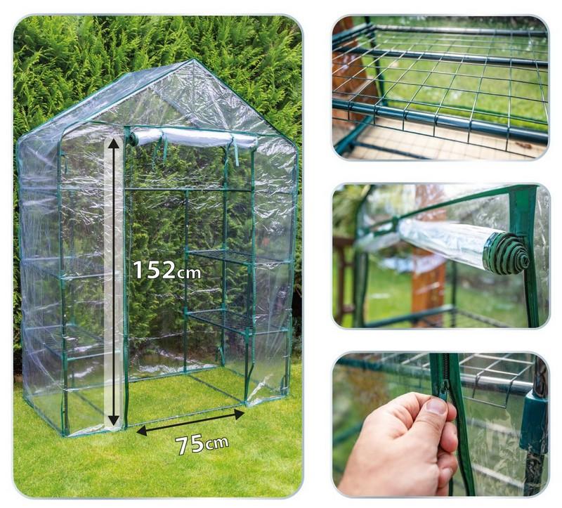 Greenhouse 143*73*195 Cm, Pvc Foil, Metal Structure - T N15-902