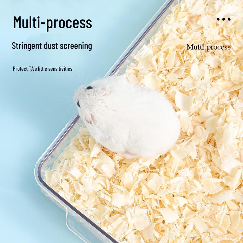 Deodorizing Aspen Wood Shavings & Cotton Bedding for Hamsters and Chinchillas - Low Dust, Cozy Winter Supplies