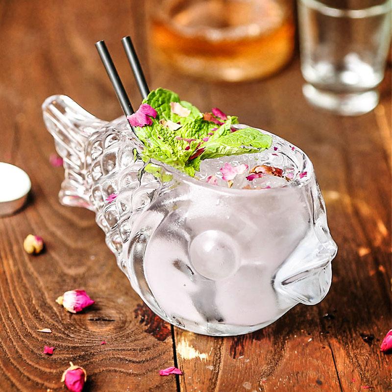 190Ml Mermaid Wine Glass The Fish Cup Originality Mug Brandy Thickening Beer Tail Vessel Personality Bar Decoration