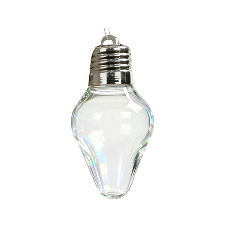 1/2pcs Christmas Bulb Gift Jar Fillable Xmas Light Bulbs Shape Clear Ornaments Large Plastic Empty Candy Cards Jars
