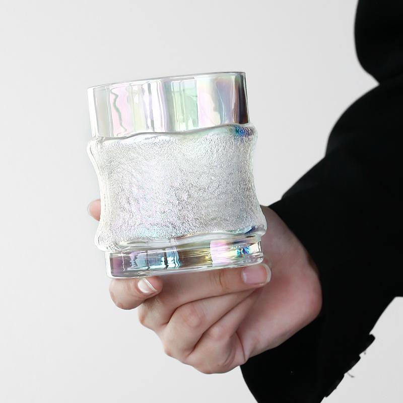 High-end Ice Tactile Cup Creative Round Whisky Glass Simple Household Foreign Wine Beer Glass High Appearance Level Coffee Cup