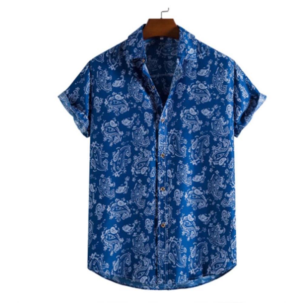Men's 3D printed leopard print shirt, summer casual fashion, Hawaiian short sleeved beach shirt, shirt with lapel and personalized Aloha buttons