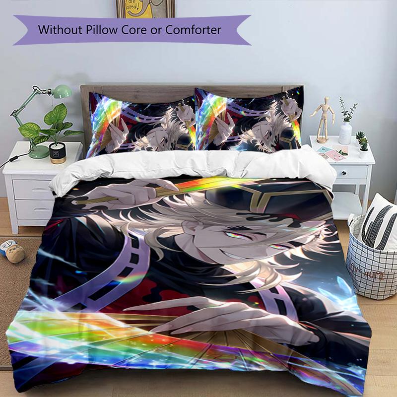 3pcs douma1 Design Cover Set - HD Printed Bedding with 1 Cover and 2 Pillowcases - Perfect for Home and Dorm Decor