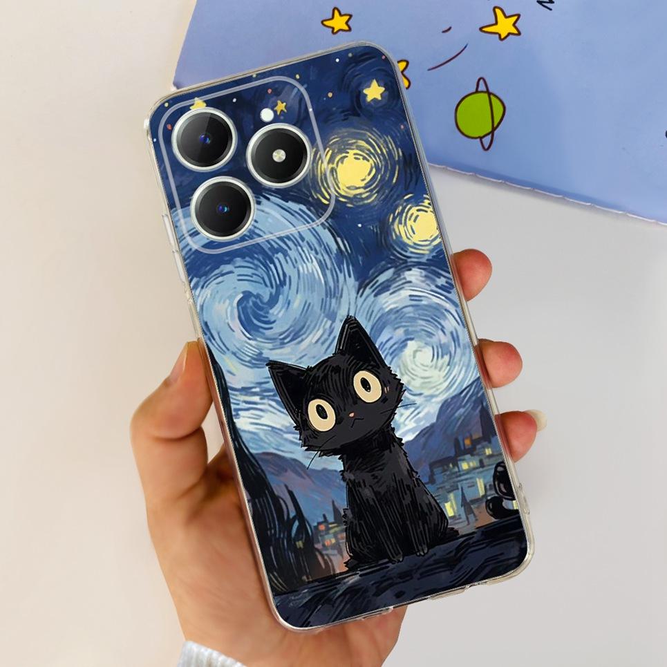 Couple Love Heart Back Case For Realme Narzo N61 N63 Realme C63 C61 Transparent Soft TPU Slim Silicone Phone Cover Fashion Capas