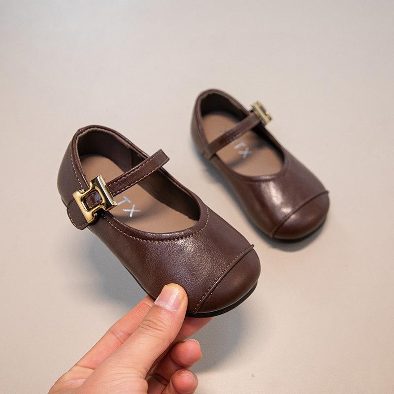Baby Girls Brown Leather Mary Jane Shoes 22 коричневый