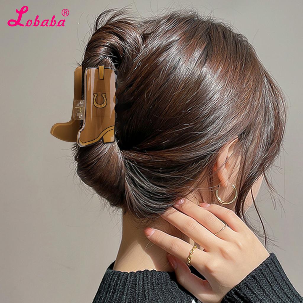 Large Hair Claw Clips Cowgirl Hat Boot Large Hair Clips for Women,Ping Pong Bat Nonslip Hair Jaw Clamps for Thick Thin Hair