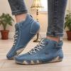Women's Soft Soled Boots Handmade Leather Design Flat Shoes High Quality Lazy Comfortable Casual Driving Sneakers High Top Boots