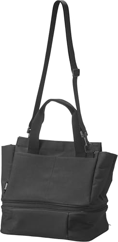 

Yamazaki Tower Separable Lunch Bag, Side-Open, Black, W26.5 x D19 x H30cm (excluding handles and shoulder strap), with Shoulder Strap, Insulates Lunch