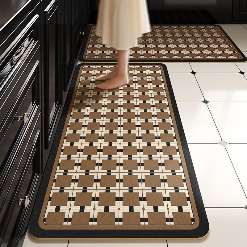 

Pvc Kitchen Floor Mat Waterproof Non-Slip Carpet Vinyl Leather Rug Retro Home Decoration Oil-Proof Long Foot Mats Alfombra 1pc 50x80cm