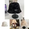 Cozy Warm Lambswool Bucket Hat For Women Trendy Winter Style White Hat