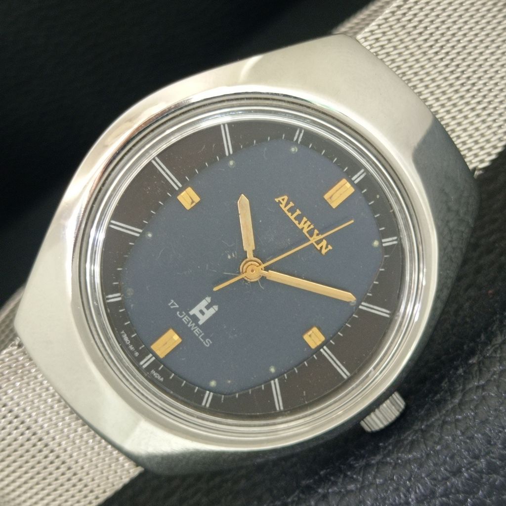 VINTAGE ALLWYN HAND-WINDING 6300A JAPAN MENS ORIGINAL DIAL WATCH a703503-1