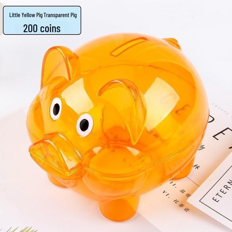 Cartoon-Sparschwein: Transparente, langlebige Sparbüchse aus Kunststoff für Kinder